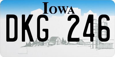 IA license plate DKG246