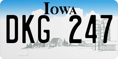 IA license plate DKG247