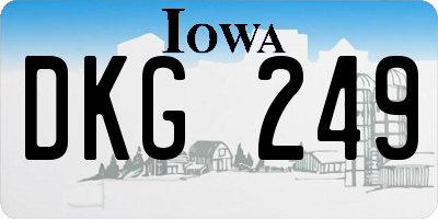 IA license plate DKG249