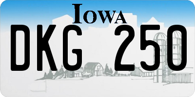 IA license plate DKG250