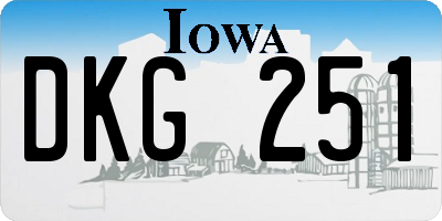 IA license plate DKG251