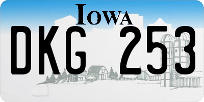 IA license plate DKG253
