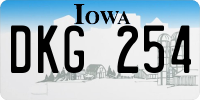 IA license plate DKG254