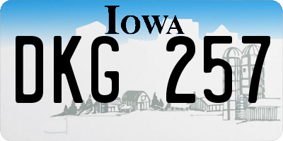 IA license plate DKG257