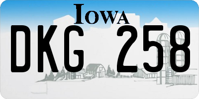 IA license plate DKG258