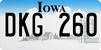 IA license plate DKG260
