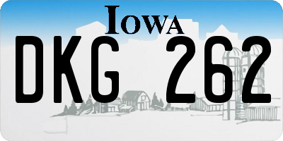 IA license plate DKG262