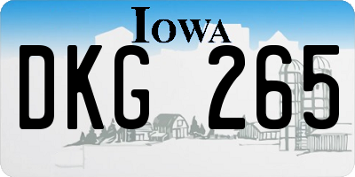 IA license plate DKG265