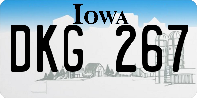 IA license plate DKG267