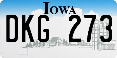 IA license plate DKG273