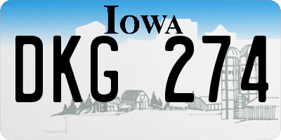 IA license plate DKG274