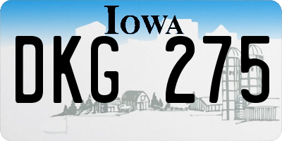 IA license plate DKG275