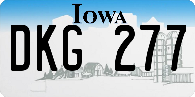 IA license plate DKG277