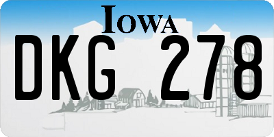IA license plate DKG278