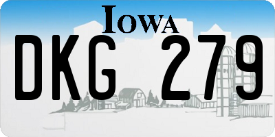 IA license plate DKG279
