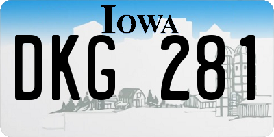 IA license plate DKG281