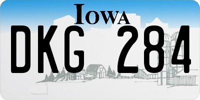 IA license plate DKG284