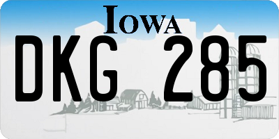 IA license plate DKG285