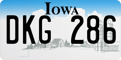 IA license plate DKG286