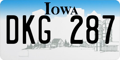 IA license plate DKG287