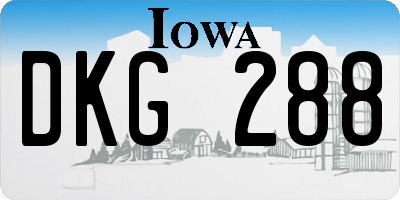 IA license plate DKG288
