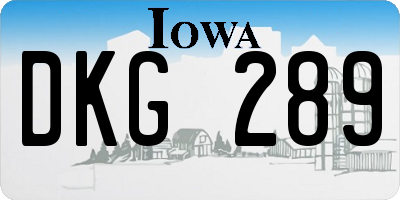 IA license plate DKG289