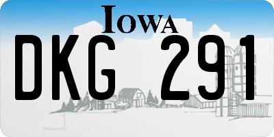 IA license plate DKG291