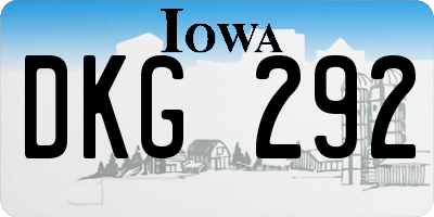 IA license plate DKG292