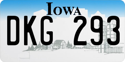 IA license plate DKG293