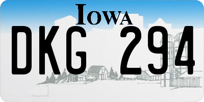 IA license plate DKG294