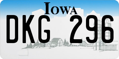 IA license plate DKG296