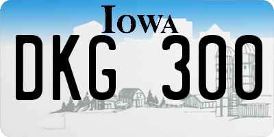 IA license plate DKG300