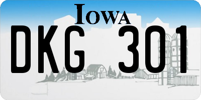 IA license plate DKG301