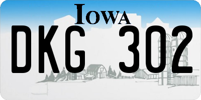 IA license plate DKG302