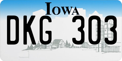 IA license plate DKG303