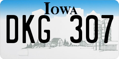 IA license plate DKG307