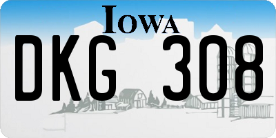 IA license plate DKG308