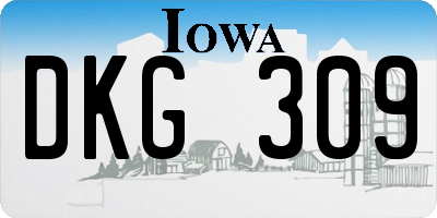 IA license plate DKG309