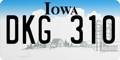 IA license plate DKG310