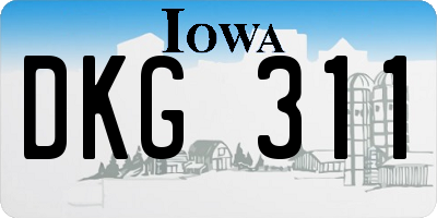 IA license plate DKG311