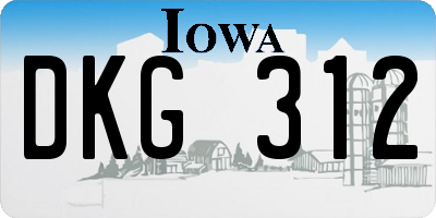 IA license plate DKG312
