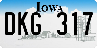 IA license plate DKG317