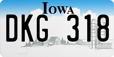 IA license plate DKG318