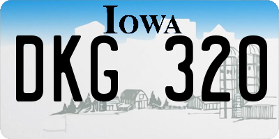IA license plate DKG320