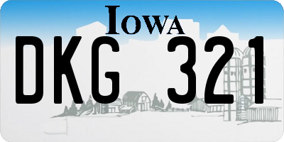 IA license plate DKG321