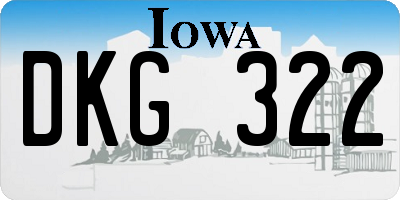 IA license plate DKG322