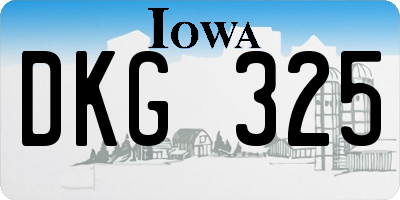 IA license plate DKG325