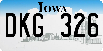 IA license plate DKG326