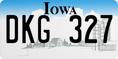 IA license plate DKG327