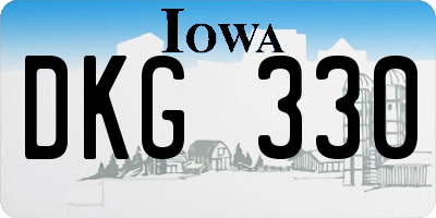 IA license plate DKG330